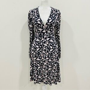 BODEN Easy Jersey Fixed Wrap Women’s Dress Size US 4 Floral‎